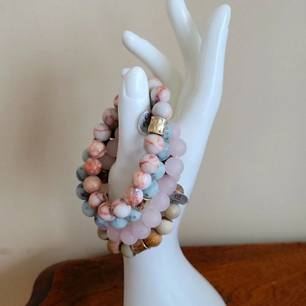 Bundle of Four Boho Agate Bracelets NWOT